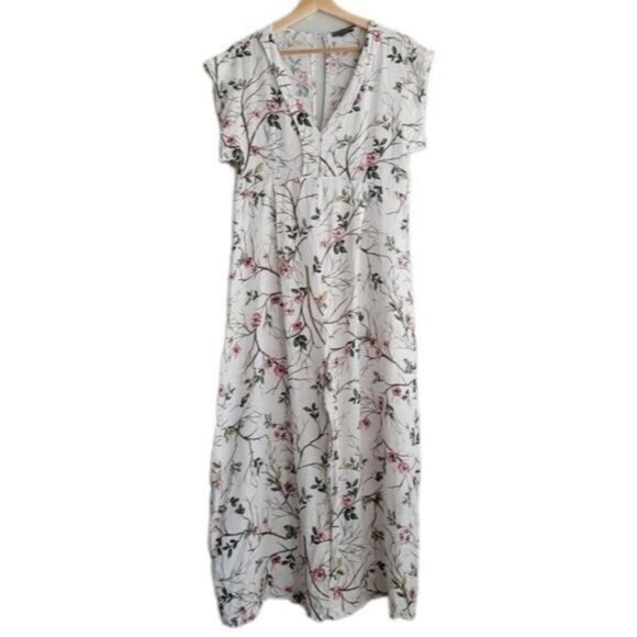 PLAZZA DEL TEMPIO Italy Lightweight Wide Leg Floral Romper Sz M - Picture 3 of 15